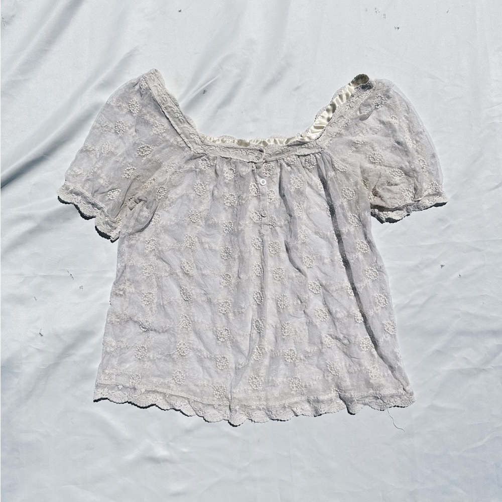 Vintage Lace Button Up Top